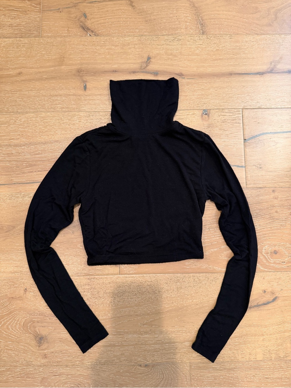 Naked Wardrobe Cropped Black Turtleneck - size XS